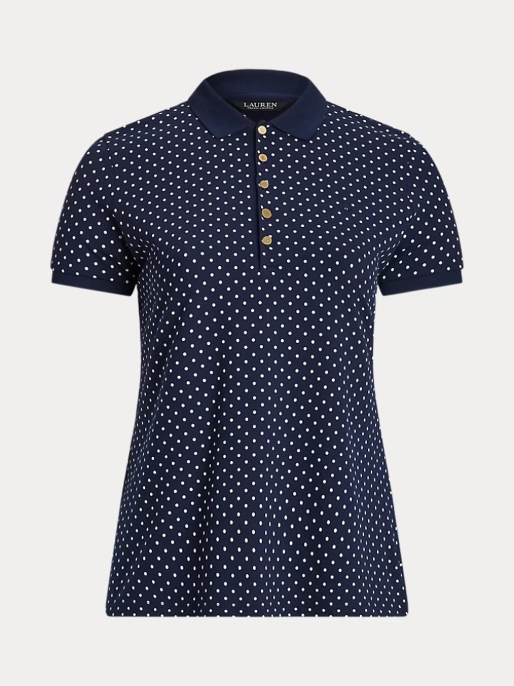 Ralph Lauren Polka-Dot Piqué Polo Shirt Size: 2X